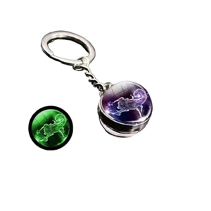 Zodiac Constellations Glass Ball Key Ring Charm - New - Scorpio - Picture 1 of 2
