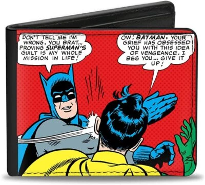 DC Comics Batman Slapping Robin Scene Bi-Fold Wallet - Image 1 of 2