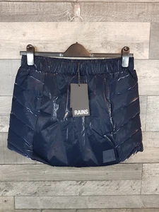 Minifalda Rains Loop Puffer Mediana Tinta Azul Impermeable Informal Pull On Nueva con Etiquetas - Imagen 1 de 12