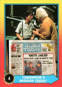 1989 Topps Back to the Future Part II #4 Tomorrow's Mission Today!