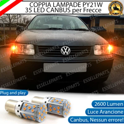 COPPIA LAMPADE FRECCE ANTERIORI LED VW POLO 6N CON FRECCE TRASPARENTI PY21W - Immagine 1 di 4