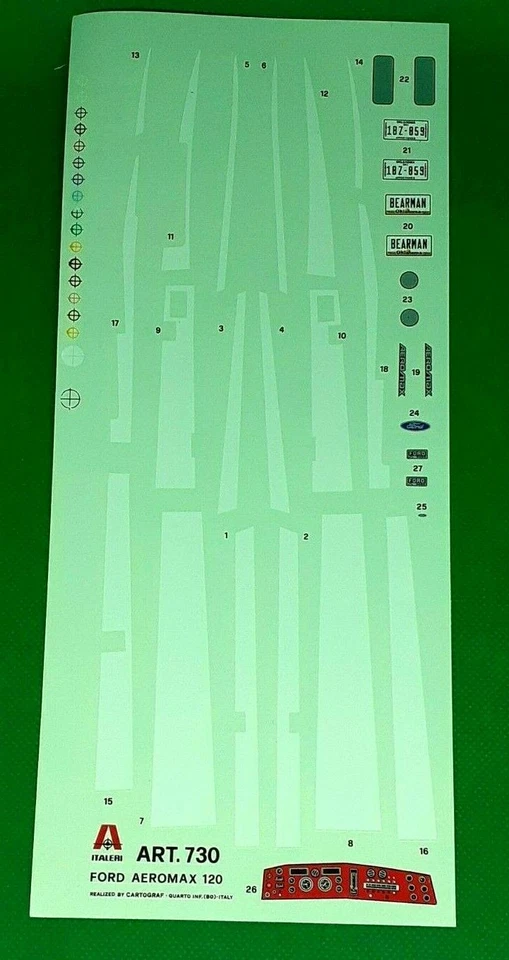 Decal ITALERI 730-FORD AEROMAX 120 SCALA 1:24 CAMION TRUCK CARTOGRAF BOLOGNA - Immagine 1 di 1