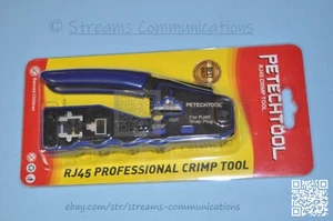 RJ45 Profi Crimpzange für Cat5 Cat5e Cat6 8P8C Durchgangsstecker - Bild 1 von 6