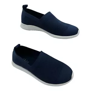 Style & Co. Womens Masonn 2 Sneakers Shoes Blue Fabric Slip On Pull Tab 6M New - Picture 1 of 7