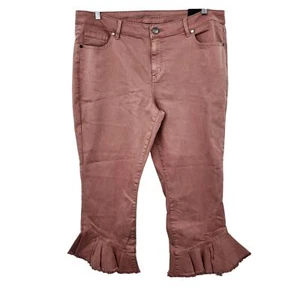 Neu Neu mit Etikett Lane Bryant mauve rosa kurze Denim Tulpensaum Hose Größe 20 - Bild 1 von 8