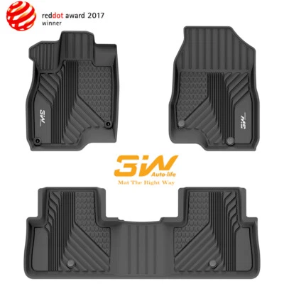 All Weather Floor Mats for 2019-2023 Acura RDX Front Rear Black TPE Rubber Liner - Image 1 of 4