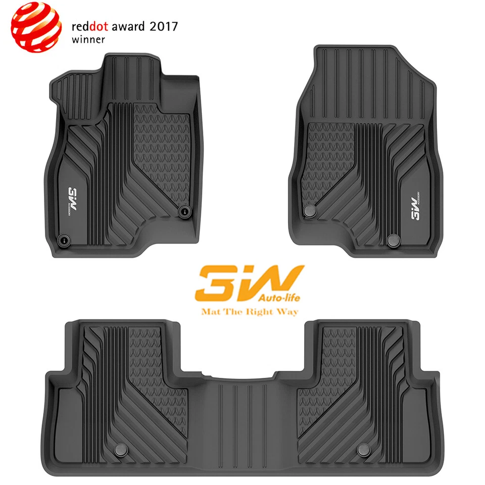 All Weather Floor Mats for 2019-2023 Acura RDX Front Rear Black TPE Rubber Liner - Image 1 of 4
