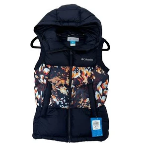 Columbia Puffer Vest Omni-Heat Hooded Floral Print Lightweight XS - Picture 1 of 4