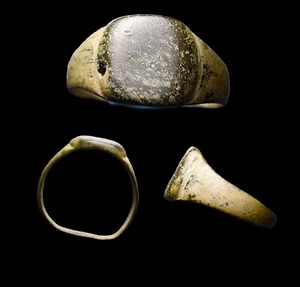 Römischer Legionär Soldat herausragende Einfassung Judäa Fund Ring Bronze tragbar wCOA - Bild 1 von 4