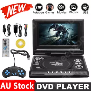 DVD Player 16:9 Portable 7.8in CD DVD VCD USB TF Card SVCD Support Swivel Screen - Picture 1 of 12