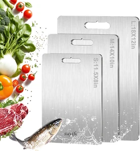 Titanium Cutting Board Set of 3,100% Pure Titanium Cutting Boards for Kitchen, 2 - Picture 1 of 12