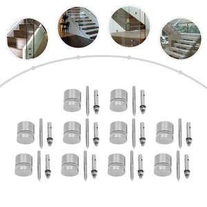 10 Pack Glass Railing Standoff Hardware Railing Standoffs Pins Round Stainless - Picture 1 of 15