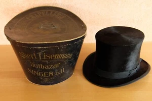 Antiker Zylinder Mit Hutschachtel Gr. 55 Eisenmann Singen Hegau Hohentwiel - Picture 1 of 17
