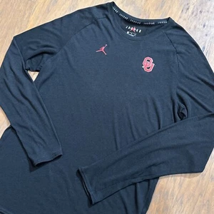 Camisa Oklahoma Sooners Para Hombres L Negra Jordan Dri Fit NIke Slim Equipo de Entrenamiento Edición - Imagen 1 de 12