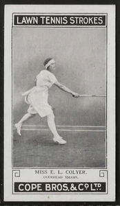 COPE COPES-LAWN TENNIS STROKES 1924-#21- MISS COLYER - Picture 1 of 2