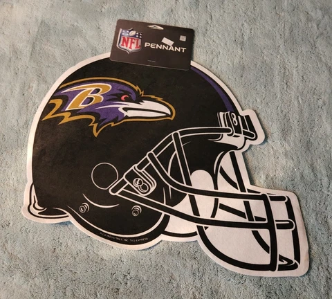 Baltimore Ravens DIE CUT HELMET FELT WALL PENNANT NFL Approx 15” Football Cover