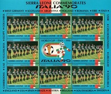 FOGLIETTO STAMPS SIERRA LEONE COMMEMORATES - ITALIA '90 WORLD CUP SCOZIA