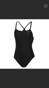 Nike Girls's Poly Core Solid Cut-Out Tank Swimsuit Performance Size 20/Girl 5 - Picture 1 of 6