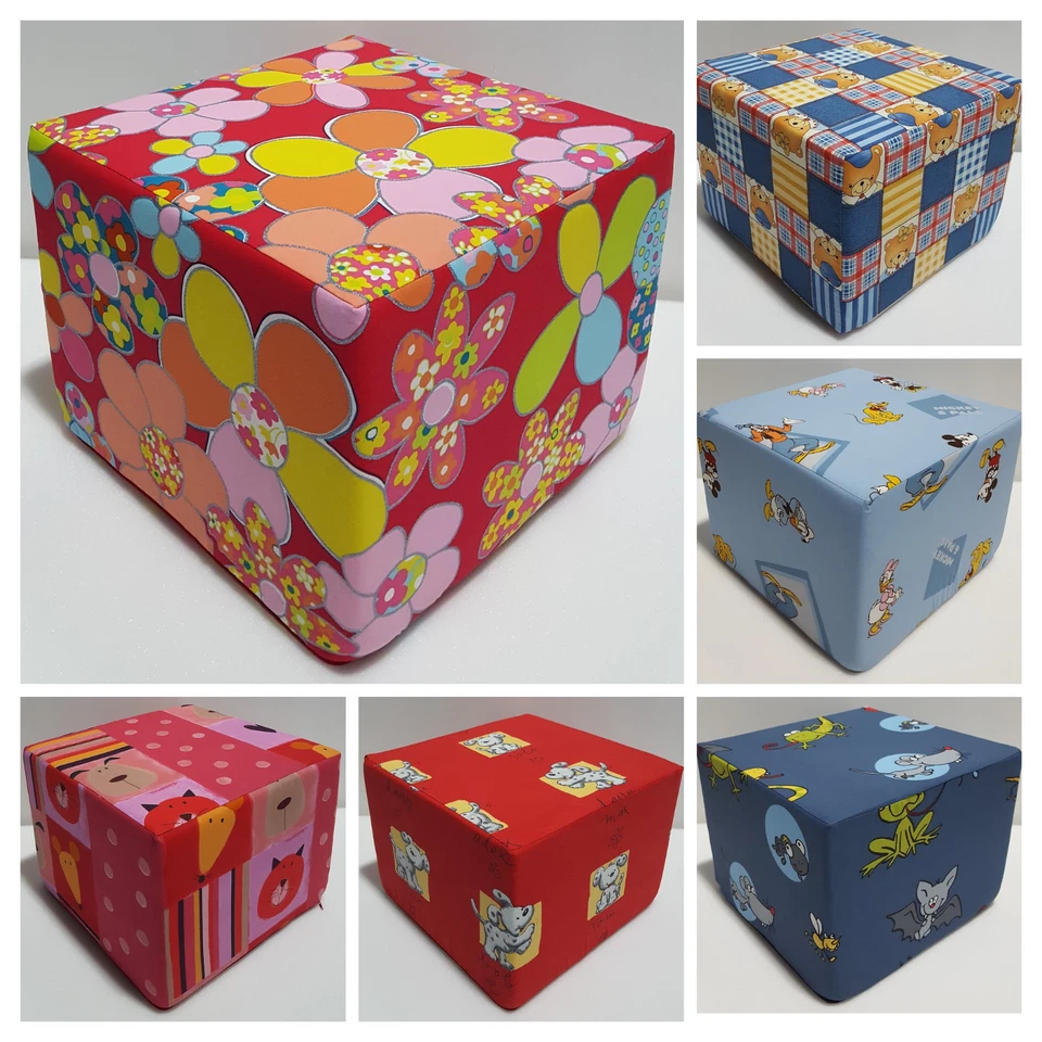 Schaumstoffwürfel für Kinder Sitzwürfel Sitzhocker 40x40x30 cm Bausteine - Bild 1 von 1