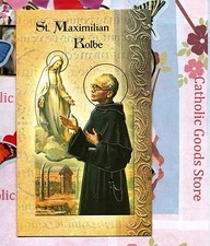 Saint St. Maximilian Kolbe - Biography, prayer, Feast Day, etc... Folder Card