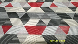 Carnegie Sunbrella "Tilt" Commercial Grade Fabric 66192-14 Red/Grays/Cream Heavy - Picture 1 of 4