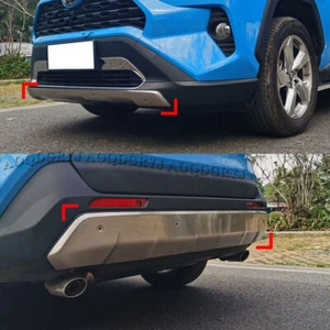 2P Front+Rear Bumper Diffuser Board Cover Trims Silver For Toyota RAV4 2019-2024 - Bild 1 von 5