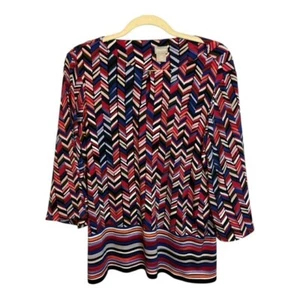 Chicos Shirt Blouse Women's Size Large Petite Office Abstract Chico's 2P - Picture 1 of 4