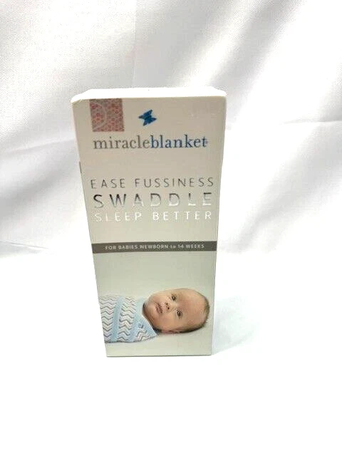 Miracle 毛毯襁褓包新生儿婴儿至 14 周-蓝色雪佛龙 — 第 1/4 张图片