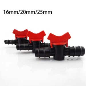 16/20/25mm Plastic Connector Water Hose Pipe Tap Drip Irrigation Barb Ball Valve - Picture 1 of 10