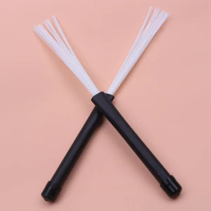A pair Retractable Jazz Drum Brush Stick Rubber Handle Percussion Accessories - Picture 1 of 3