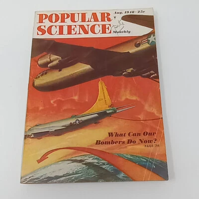 Популярная наука август 1948 What Can Out Bombers Do Now винтажный журнал - Изображение 1 из 4