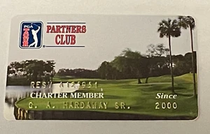 PGA Tour Partners Club Charter Member Card ~ G. A. Hardaway Sr. Since 2000 - Picture 1 of 4