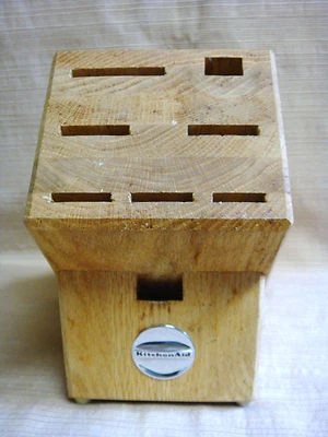 厨房辅助实木刀块带镀铬标志 — 第 1/4 张图片