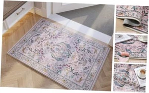 Entryway Rug Rug Door Mat Indoor Entrance Washable Rug Small Non-Slip 2x3 Pink - Picture 1 of 7