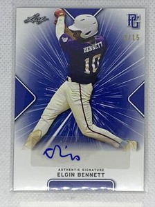 2021 LEAF PERFECT GAME BLUE ELGIN BENNETT PAPER RC AUTO # 3/15
