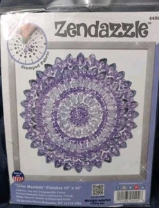 Design Works Zendazzle Stamped Needleart Kit #4402 Lilac Mandala 10" x 10" - Picture 1 of 6