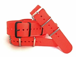 NATO ® X nylon watch band strap Coast Guard Orange 20m 22m g10 PVD RAF IW SUISSE - Picture 1 of 12