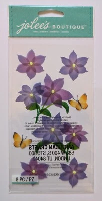 JOLEE'S BOUTIQUE Jolee's Purple Flowers & Butterflies Vellum Scrapbooking Stickers