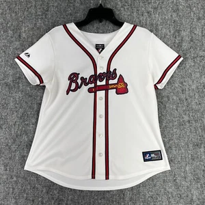 Maglia Majestic donna L Atlanta Braves maglia vintage USA anni 90 Moon Baseball - Foto 1 di 8