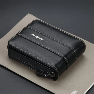 Men's Leather Bifold Zip-around Wallet RFID Blocking Credit Card Holder Purse - Picture 1 of 13