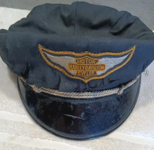 Vintage 1950's Harley Davidson Biker captain hat Used 6 7/8 Motorcycle - Picture 1 of 10