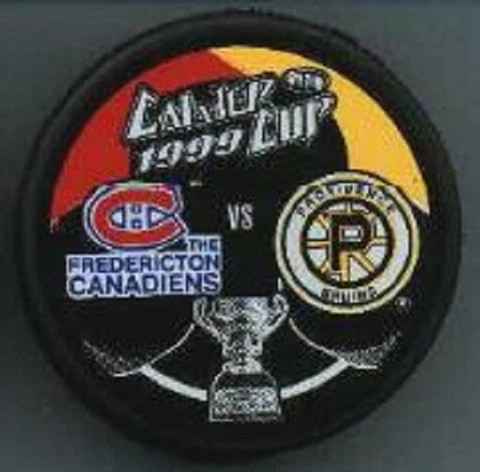 1999 PROVIDENCE BRUINS vs FREDERICTON CANADIENS E. CONF. FINALS PUCK - #HL Cover