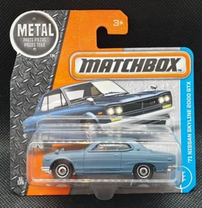 Matchbox 71 Nissan Skyline 2000 GTX Diecast Slate Blue Short Card 2017 Series - Picture 1 of 4