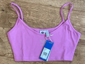 ADIDAS Sports Pink Bra Top UK Sizes 10 12 14 With Stones Embellished logo - Picture 1 of 10
