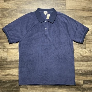 J.Crew Frottee Poloshirt Herren Large Navy Freizeit Pullover Strand Ozean Schwimmen - Bild 1 von 9