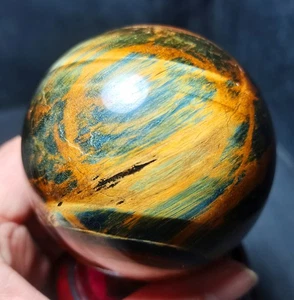 TOP 570G Natural Pulido Ojo de Tigre Cristal Esfera Bola Curación R1989 - Imagen 1 de 13