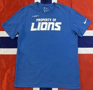 Nike NFL Detroit Lions Herren L Blau Logo T-Shirt Athletic Training Football Tee - Bild 1 von 8