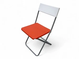White & Red IKEA "Jeff" Folding Temporary Plastic Chairs 77x43x50cm - Pre-Loved - Picture 1 of 19