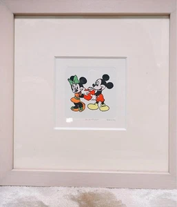 Disney Sowa Reiser Framed Print Mickey & Minnie 8"x8" Used - Picture 1 of 2