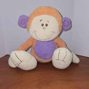 Juguete suave Babies R Us 2013 naranja púrpura 9" mono chimpancé sonajero - Imagen 1 de 6